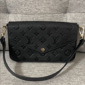 Embossed Black Shoulder Bag